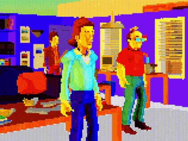 Clip from Nothing, Forever showing low-poly characters in an apartment scene